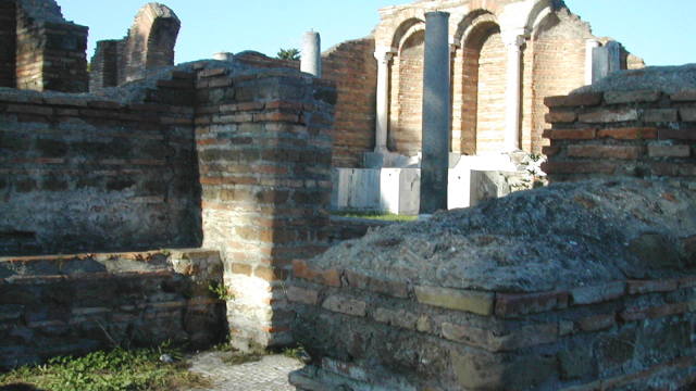 Looking in the doorway of the Domus.