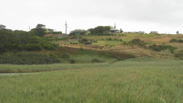 Princetown, campground on the hillside ahead